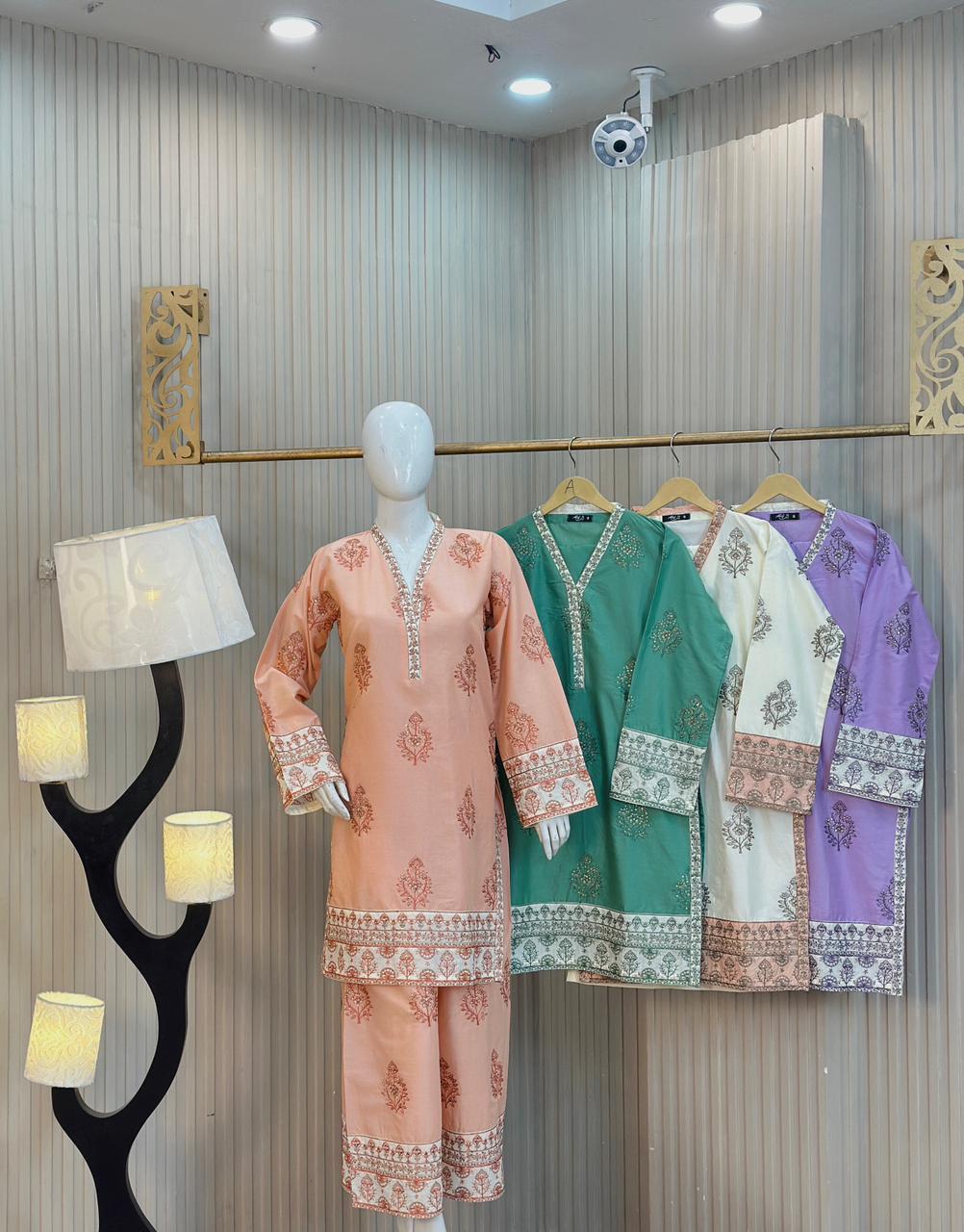 traditional South Asian kurta–trouser set with a fresh, everyday-festive vibe.