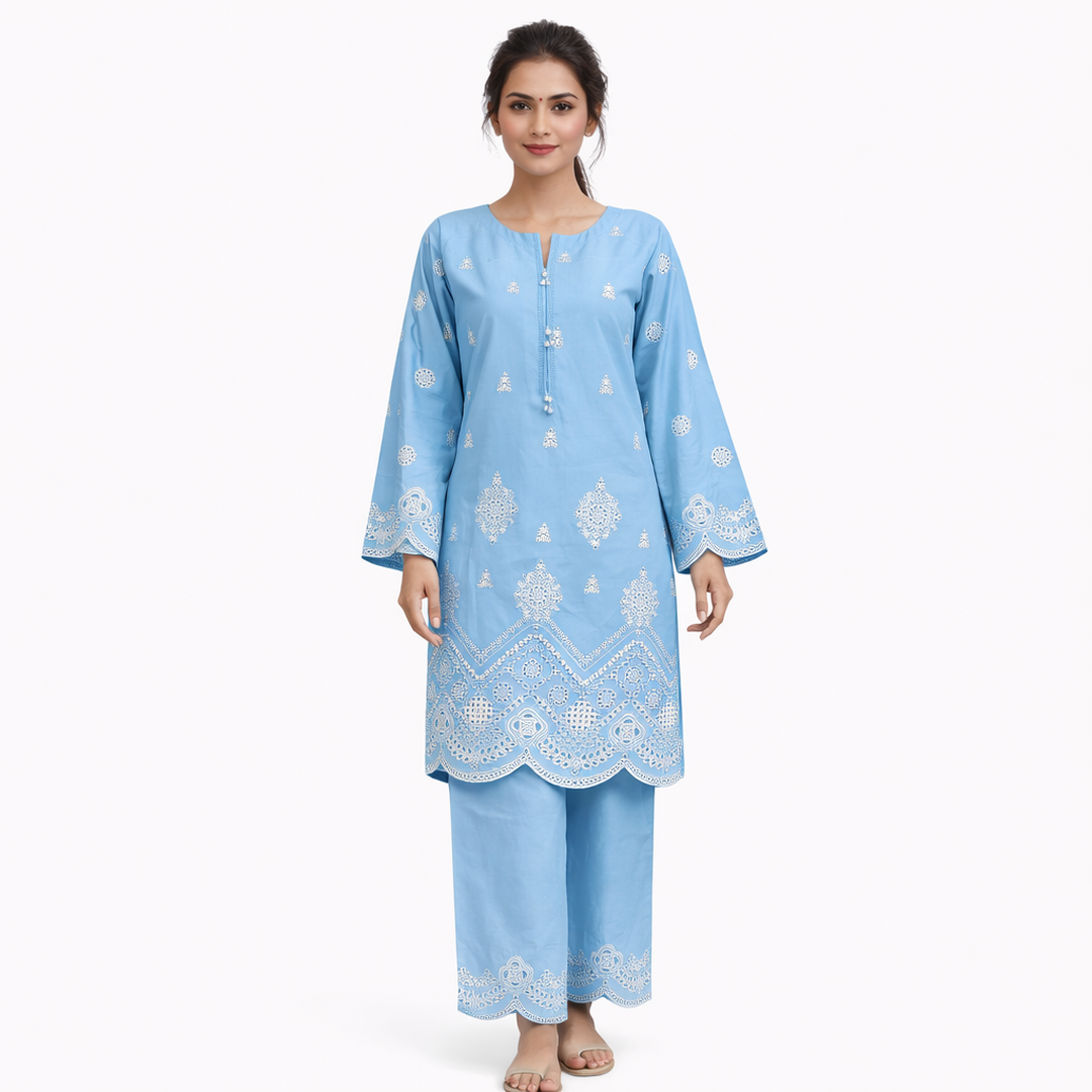 A traditional women’s kurta set, commonly worn in South Asian fashion