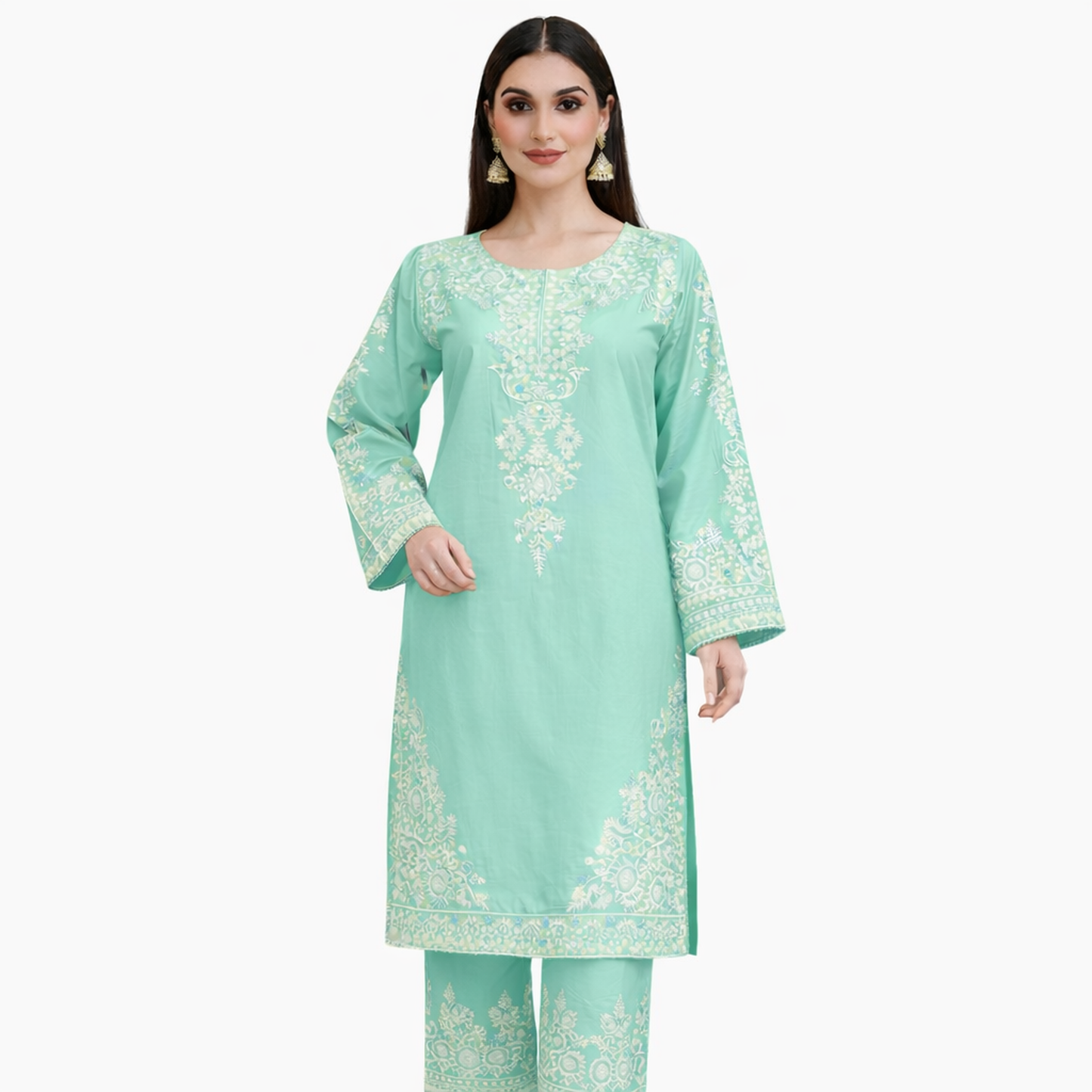 Traditional women’s kurta set (kurta + straight pants•
